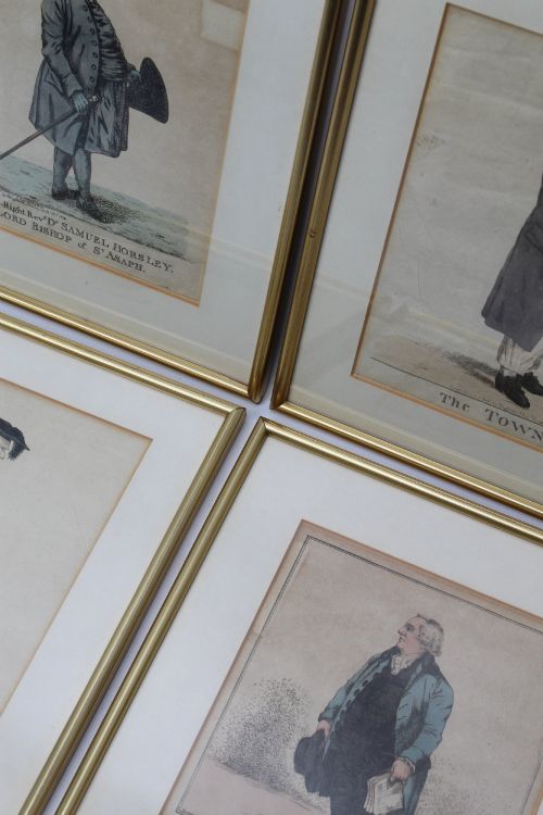 fig 2. Set 4 Antique Georgian Etchings by Robert Dighton Prints
