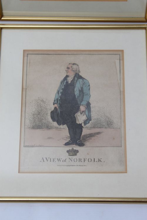 fig 3. Set 4 Antique Georgian Etchings by Robert Dighton Prints