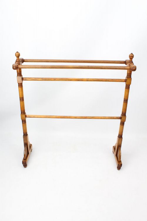 ANTIQUE VICTORIAN ASH TOWEL RAIL - ADDITIONAL PHOTO 1