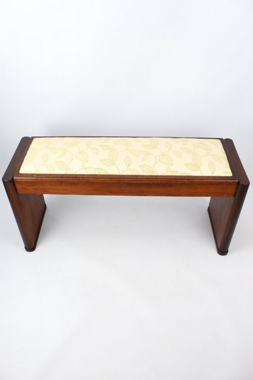 Art Deco Walnut Eavestaff Duet Piano Stool / Bench