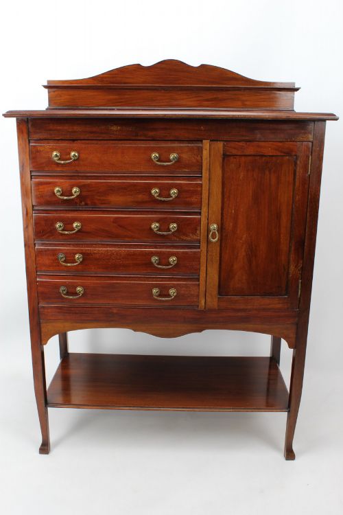 Antique Edwardian Mahogany Music Cabinet