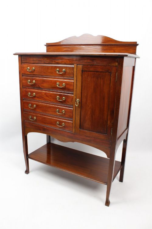fig 1. Antique Edwardian Mahogany Music Cabinet