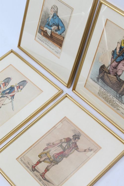 fig 1. Set 4 Antique Georgian Etchings by Robert Dighton Prints