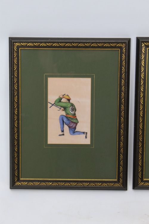 SMALL PAIR ANTIQUE CHINESE WATERCOLOURS - ADDITIONAL PHOTO 1