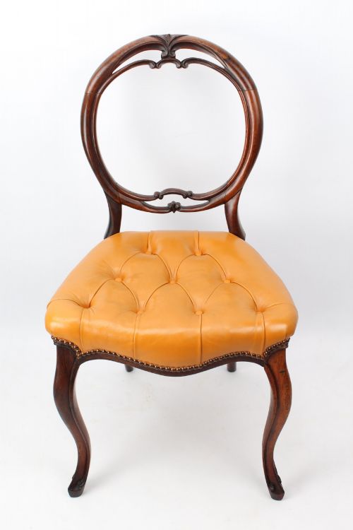 PAIR OF VICTORIAN ROSEWOOD BALLOON BACK CHAIRS - ADDITIONAL PHOTO 1