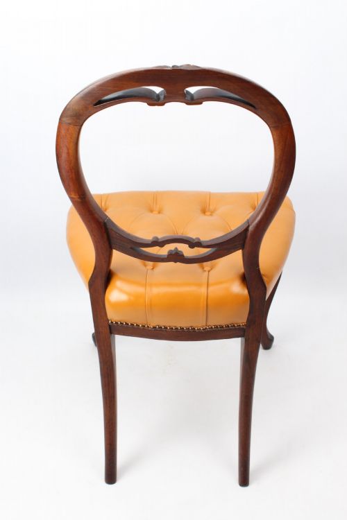 PAIR OF VICTORIAN ROSEWOOD BALLOON BACK CHAIRS - ADDITIONAL PHOTO 4