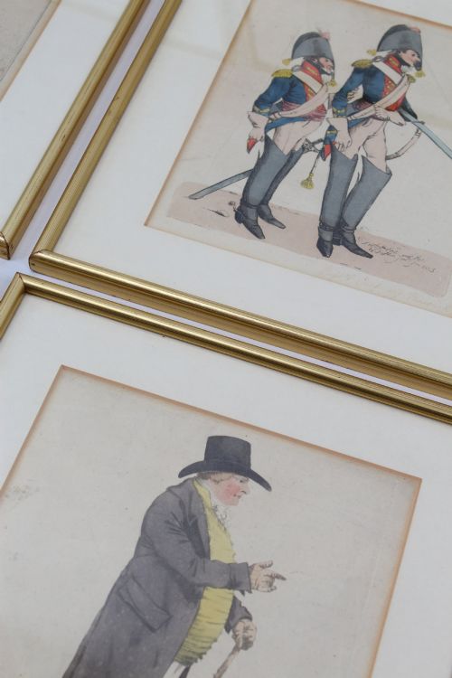 fig 2. Set 9 Antique Georgian Etchings by Robert Dighton