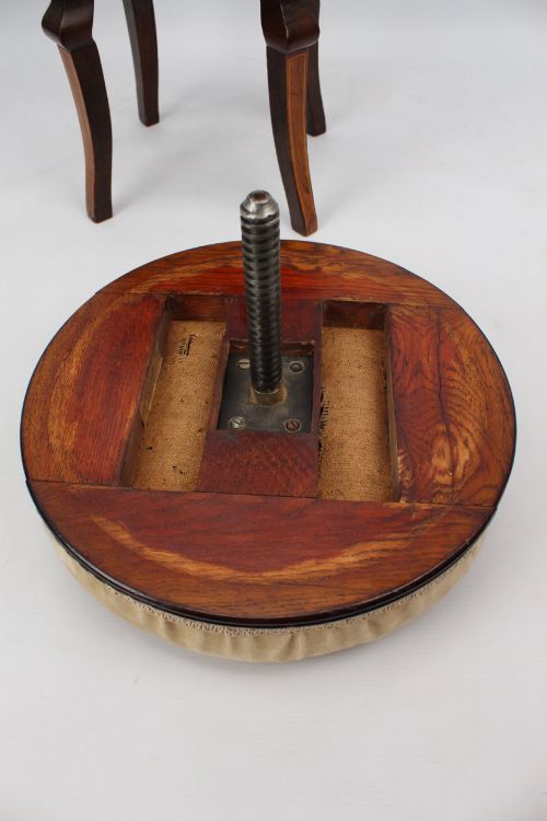 VICTORIAN ARTS CRAFTS ROSEWOOD RISE FALL PIANO STOOL - ADDITIONAL PHOTO 11