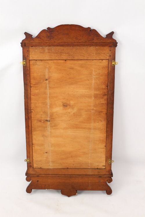 EDWARDIAN OAK VALET HALL MIRROR - ADDITIONAL PHOTO 12