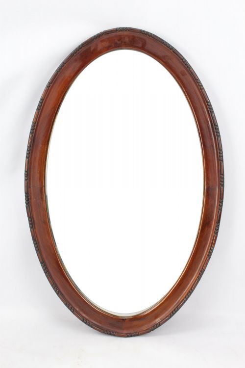 Edwardian Walnut Framed Oval Mirror