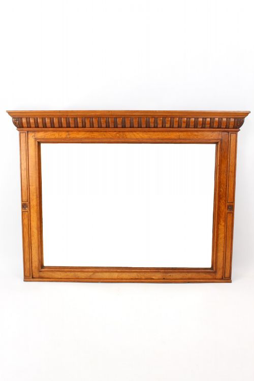 VICTORIAN OAK OVERMANTLE MIRROR