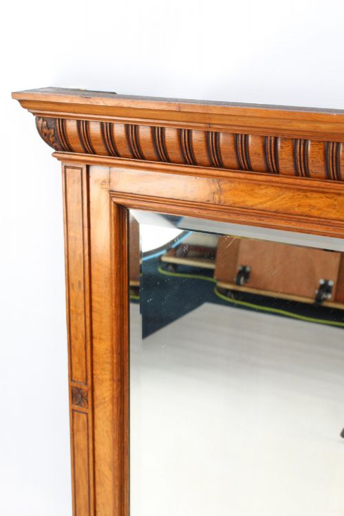 VICTORIAN OAK OVERMANTLE MIRROR - ADDITIONAL PHOTO 2