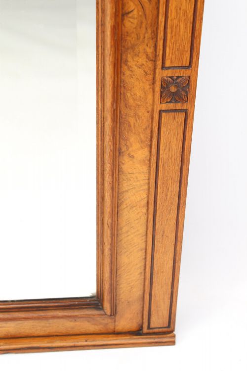 VICTORIAN OAK OVERMANTLE MIRROR - ADDITIONAL PHOTO 5