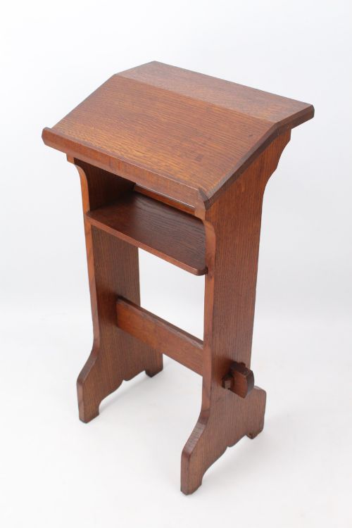 Small Edwardian Arts & Crafts Oak Music Stand
