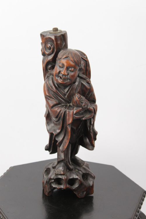 Antique Chinese Carving of Daoist Immortal Liu Hai