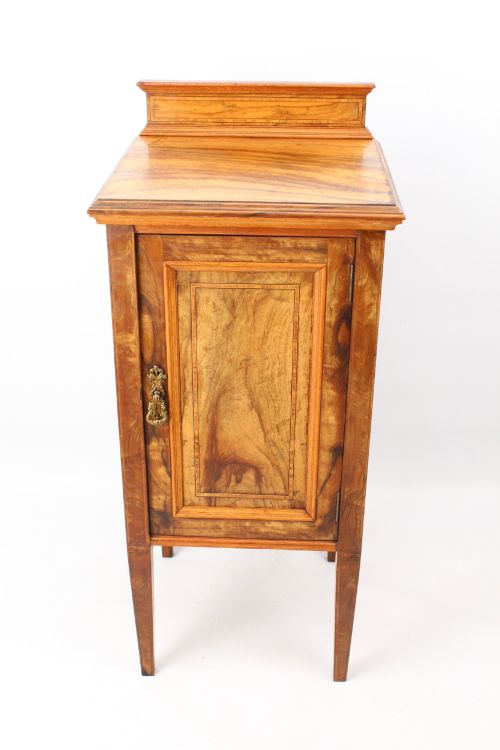 Edwardian Burr Walnut Maple & Co Bedside Cabinet