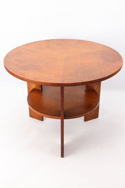 Circular Art Deco Oak Coffee Table