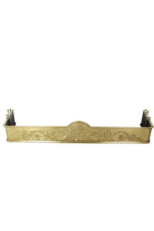 Large Victorian Brass Neoclassical Fire Fender (4ft6)