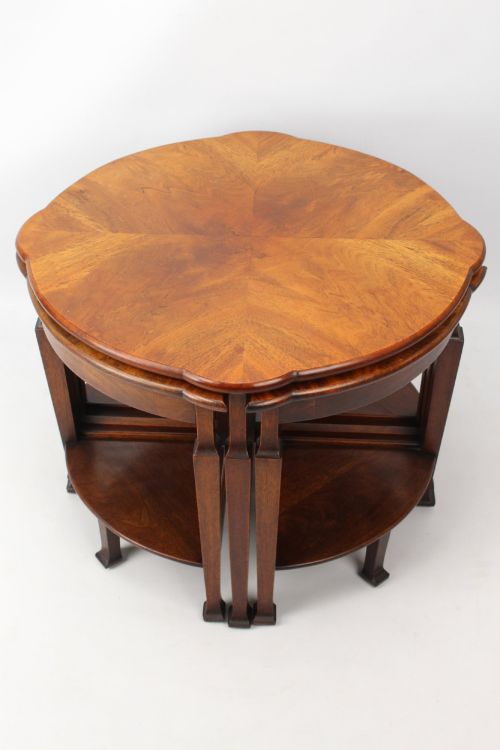 Art Deco Walnut Nesting Coffee Table