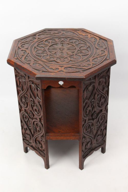 Edwardian Arts & Crafts Oak Hexagonal Coffee Table