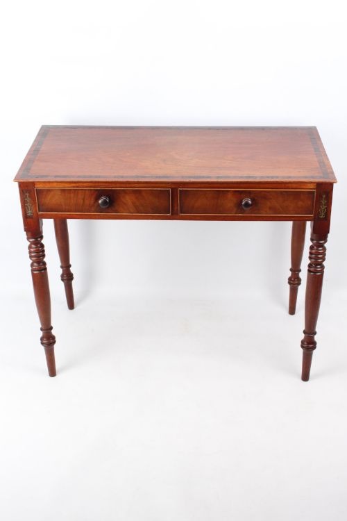Antique Regency Mahogany & Brass Inlaid Desk