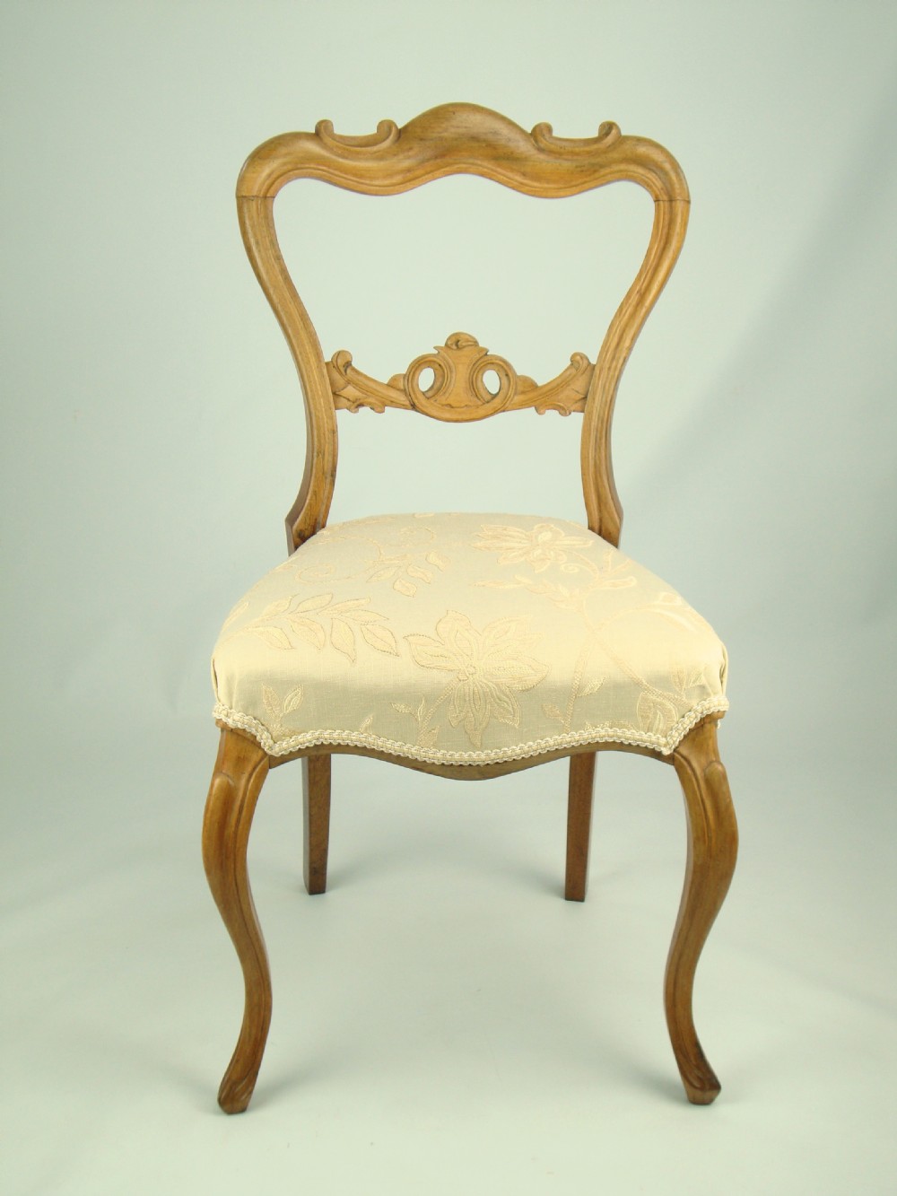 Antique Victorian Faded Rosewood Balloon Back Chair