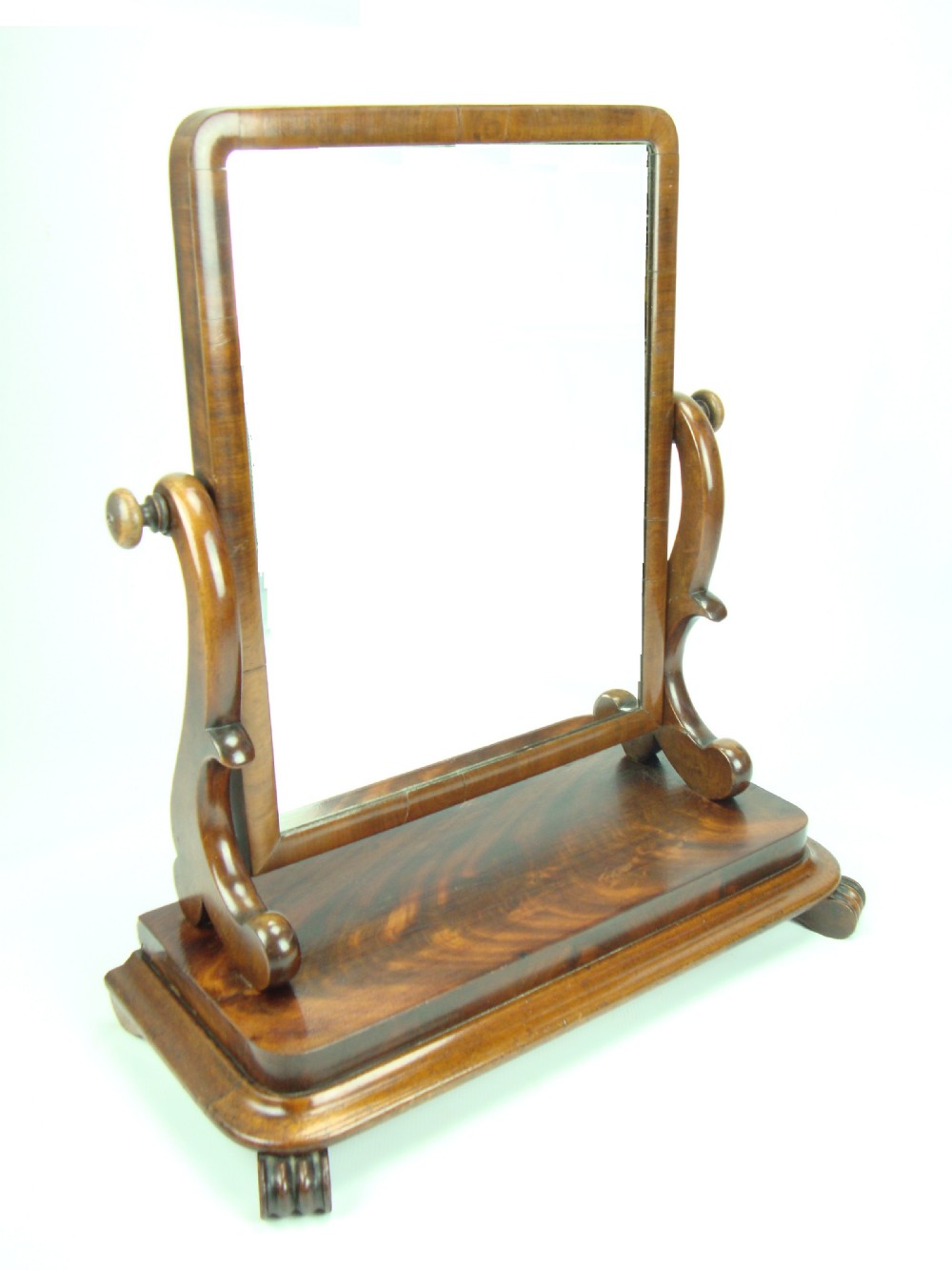 Large Antique Victorian Toilet Mirror with Label 