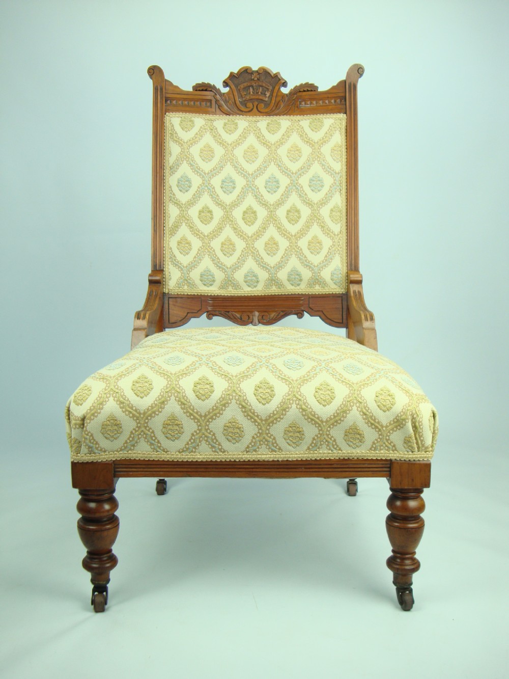 Antique Edwardian Walnut Ladies Armchair