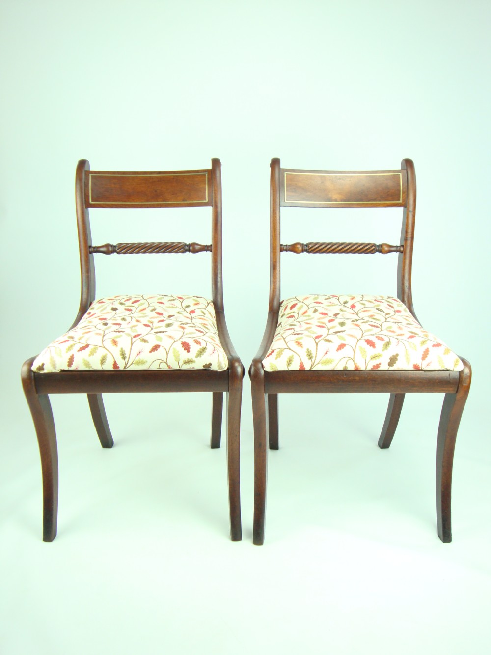 Pair Antique Regency Rope Twist Chairs 