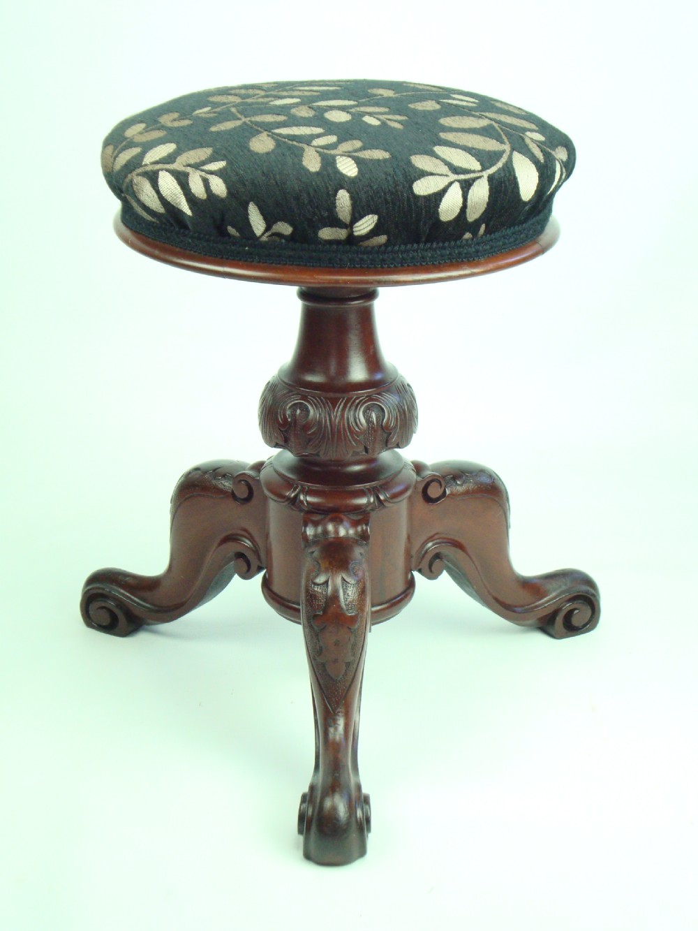 Antique Victorian Rise and Fall Piano Stool