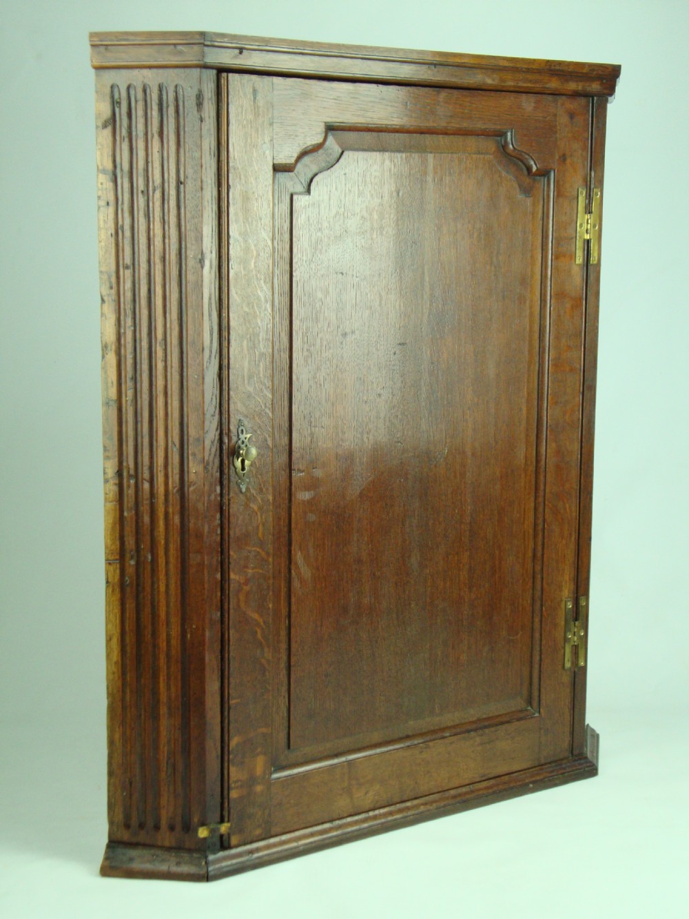 Antique George III Oak Hanging Corner Cupboard
