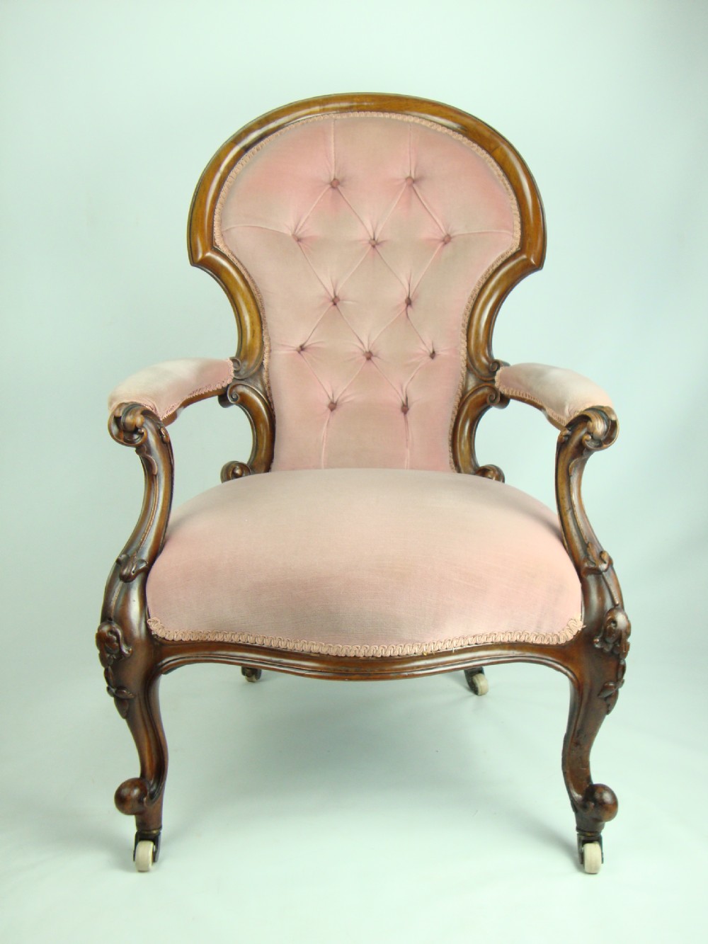 Antique Victorian Button Back Armchair