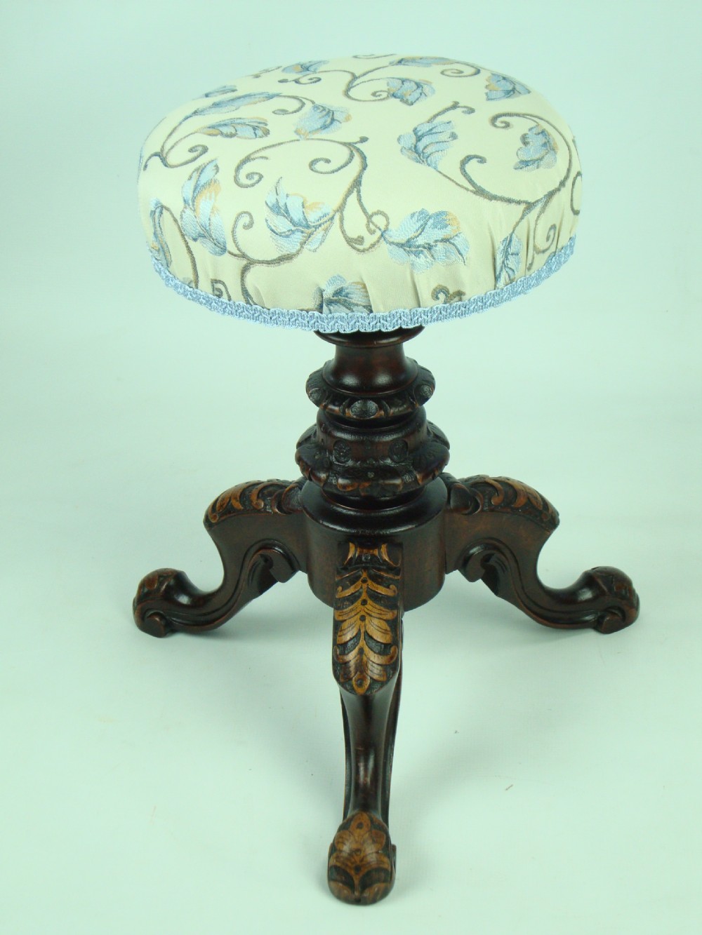 Antique Carved Victorian Piano Stool