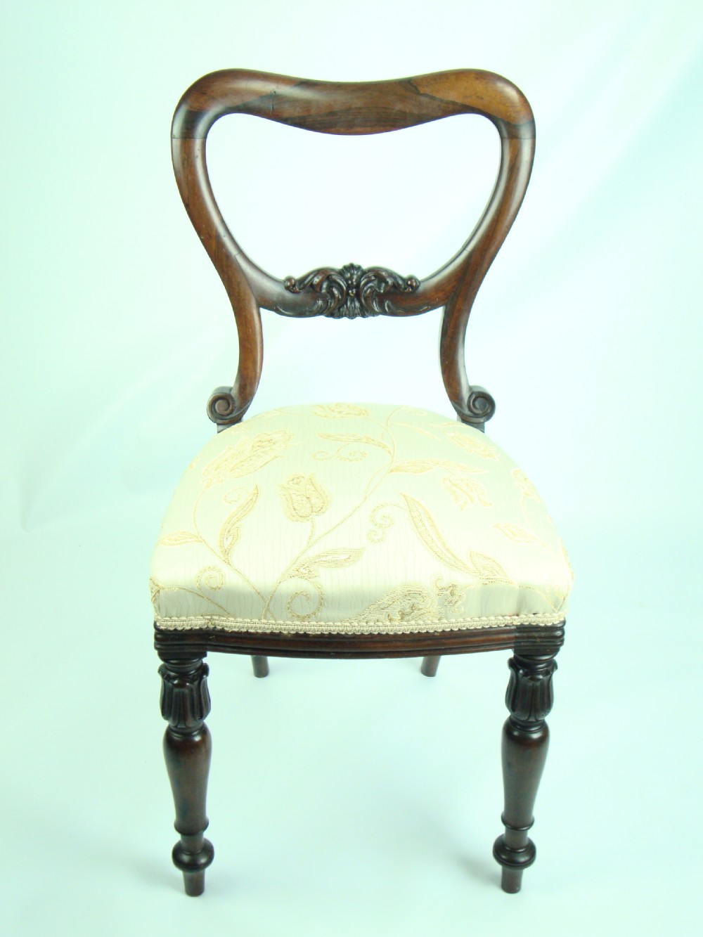 Antique Victorian Balloon Back Rosewood Chair