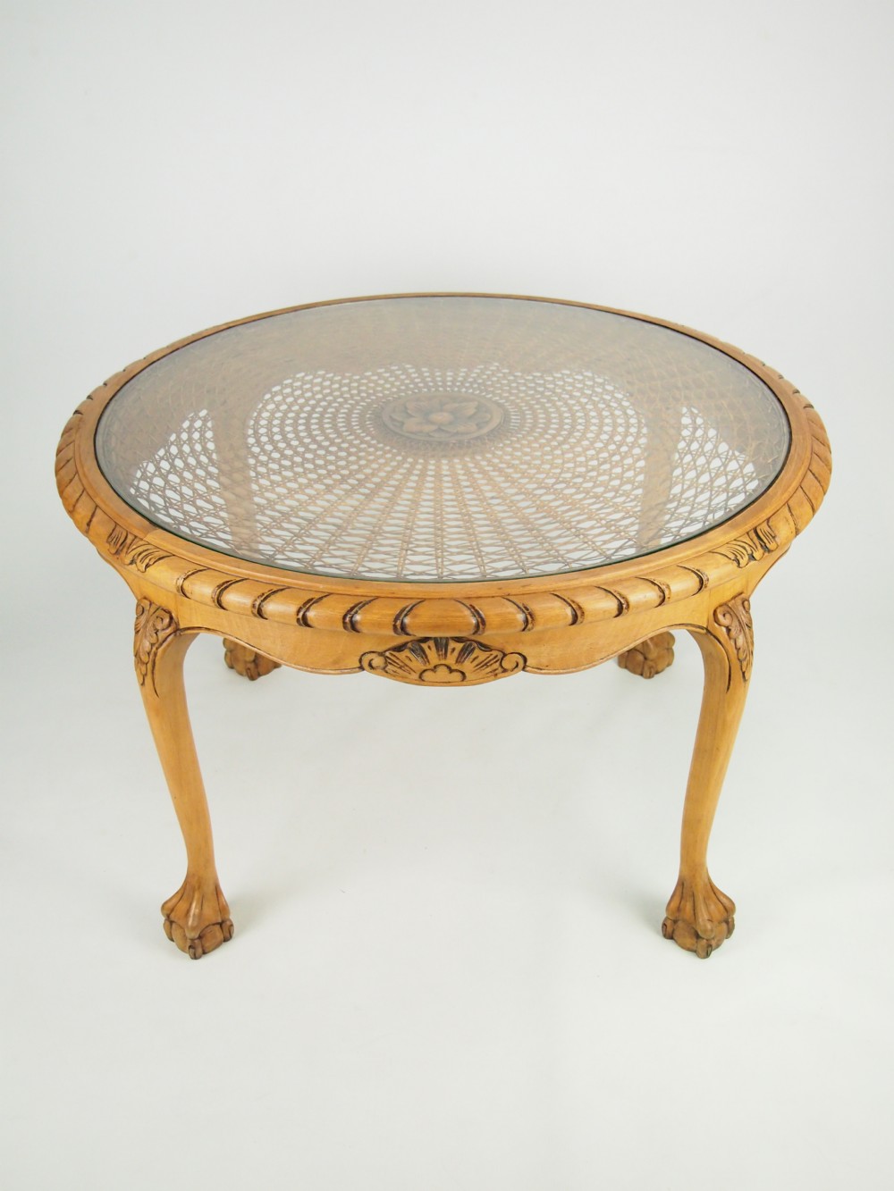 Vintage Glass Topped Circular Coffee