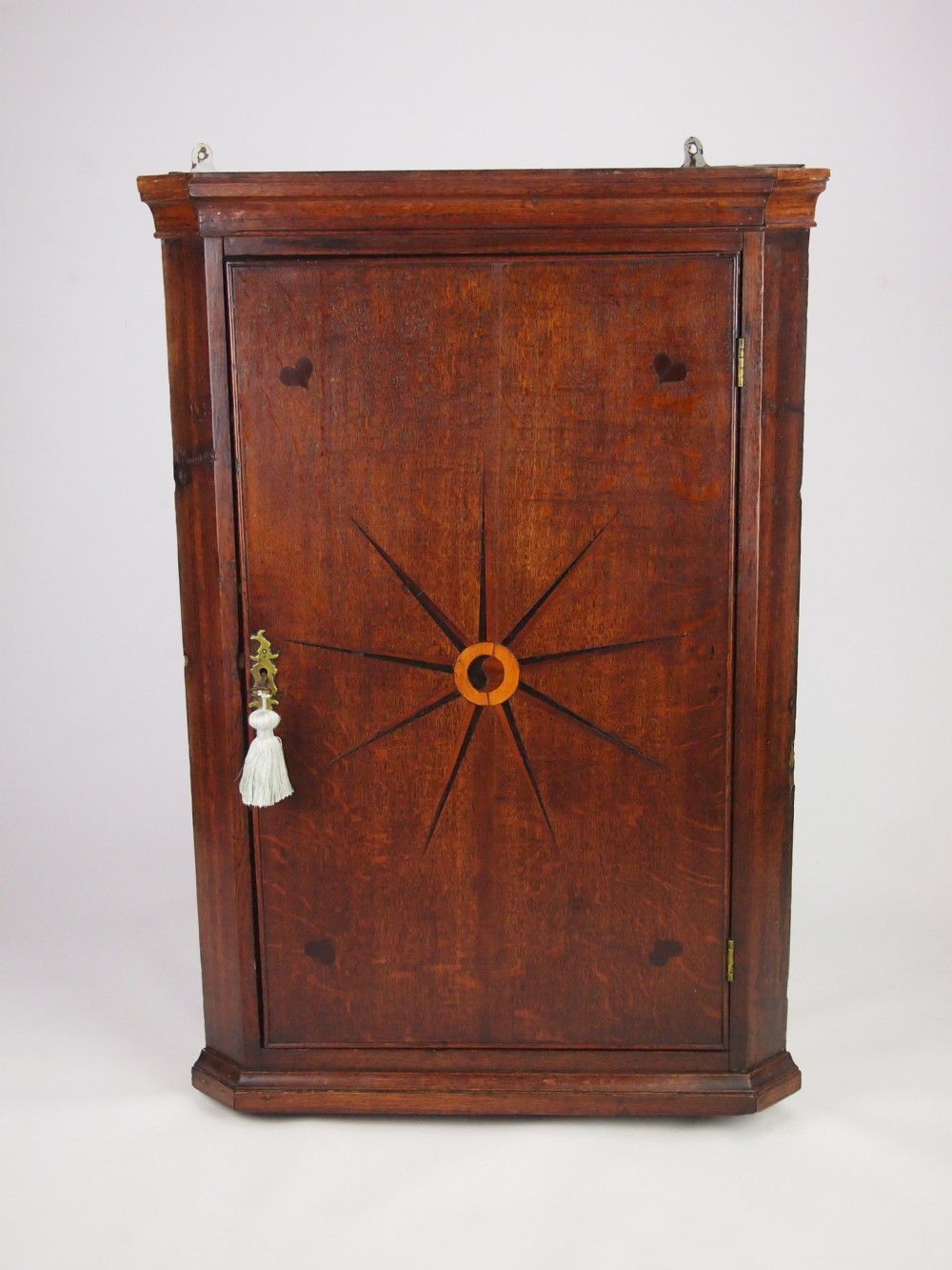 Small C19th Hanging Oak Corner Cupboard