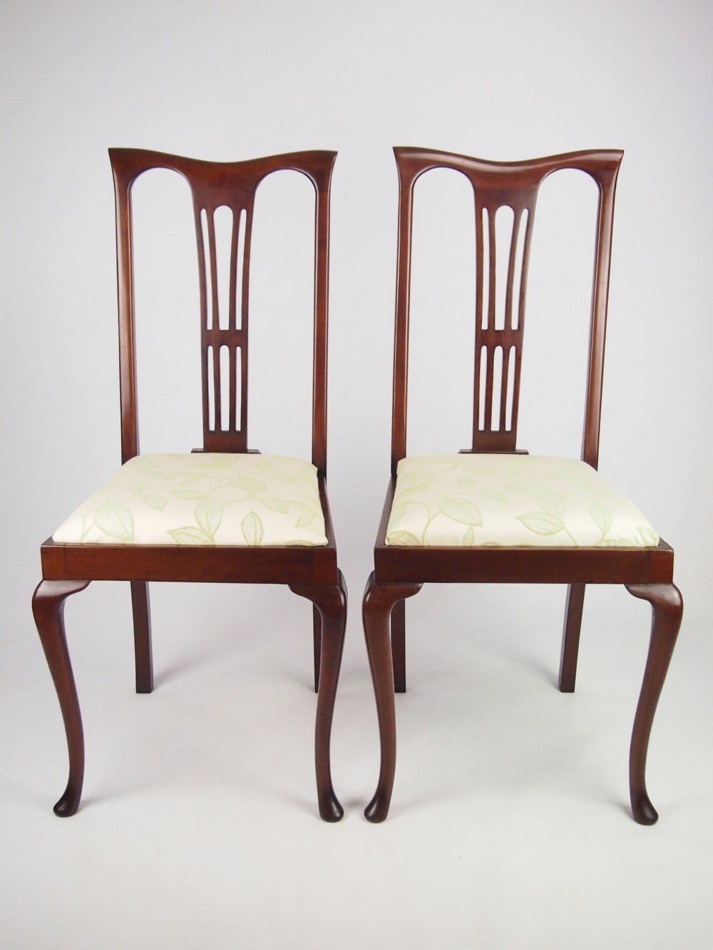 Pair Edwardian High Back Side Chairs