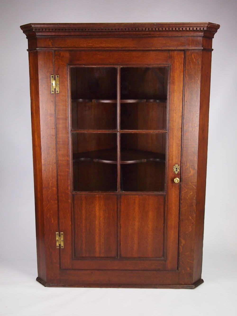 Large Antique 19th Century Oak Corner Cupboard
