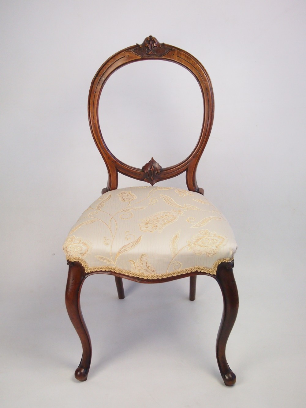 Antique Victorian Walnut Balloon Back Chair
