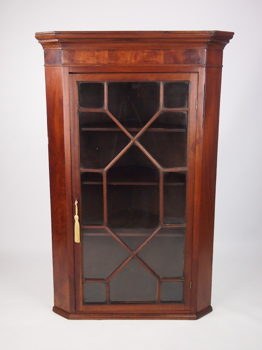 George III Astragal Glazed Mahogany Corner Cupboard
