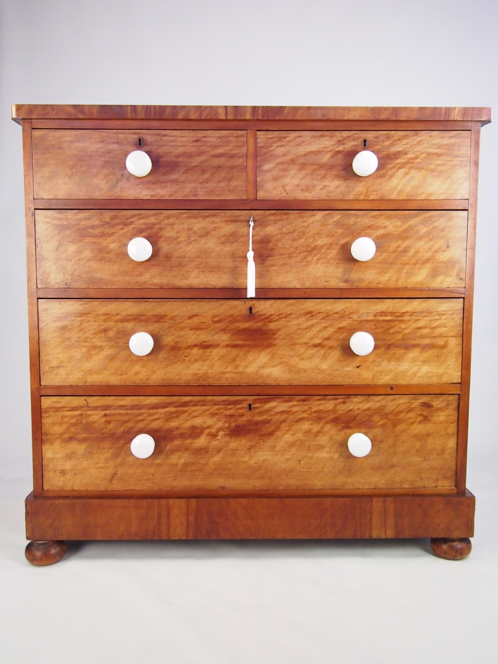 Antique Victorian Satin Birch Chest of Drawers