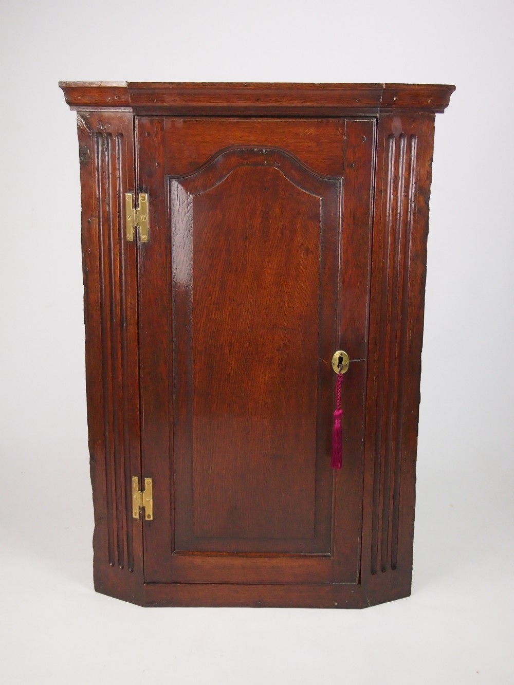 George III Oak Corner Cupboard with Stand