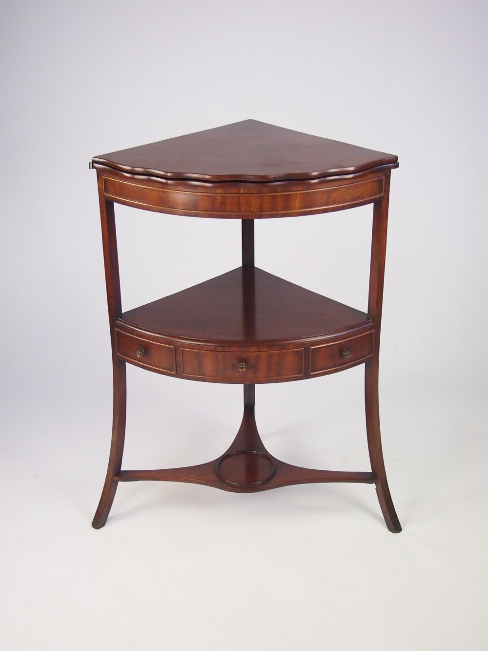Antique George III Bow Front Corner Washstand