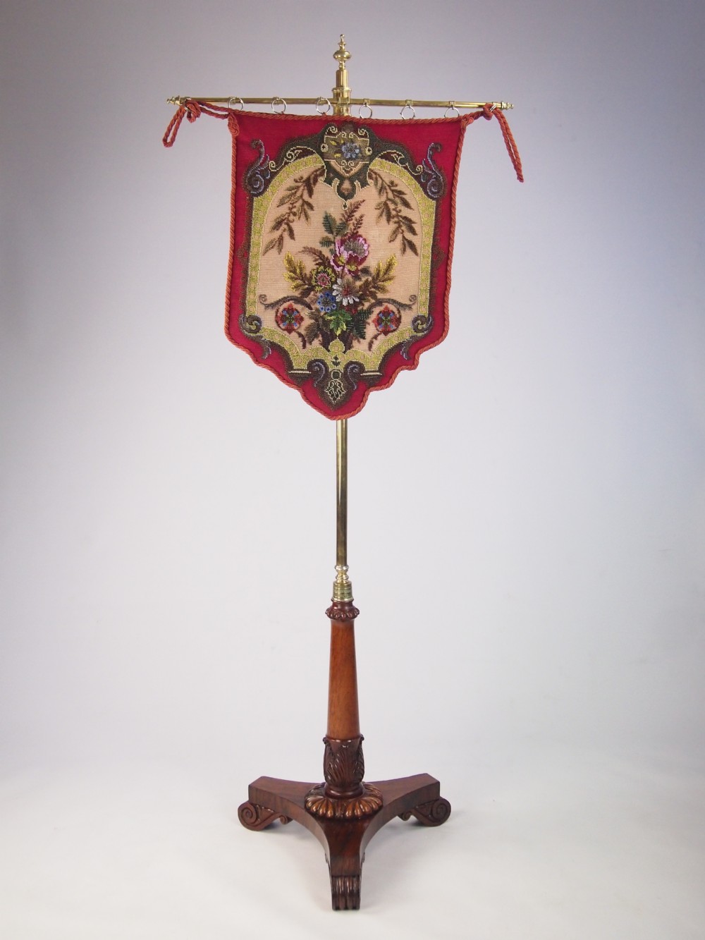 Antique William IV / Early Victorian Gothic Rosewood Pole Screen
