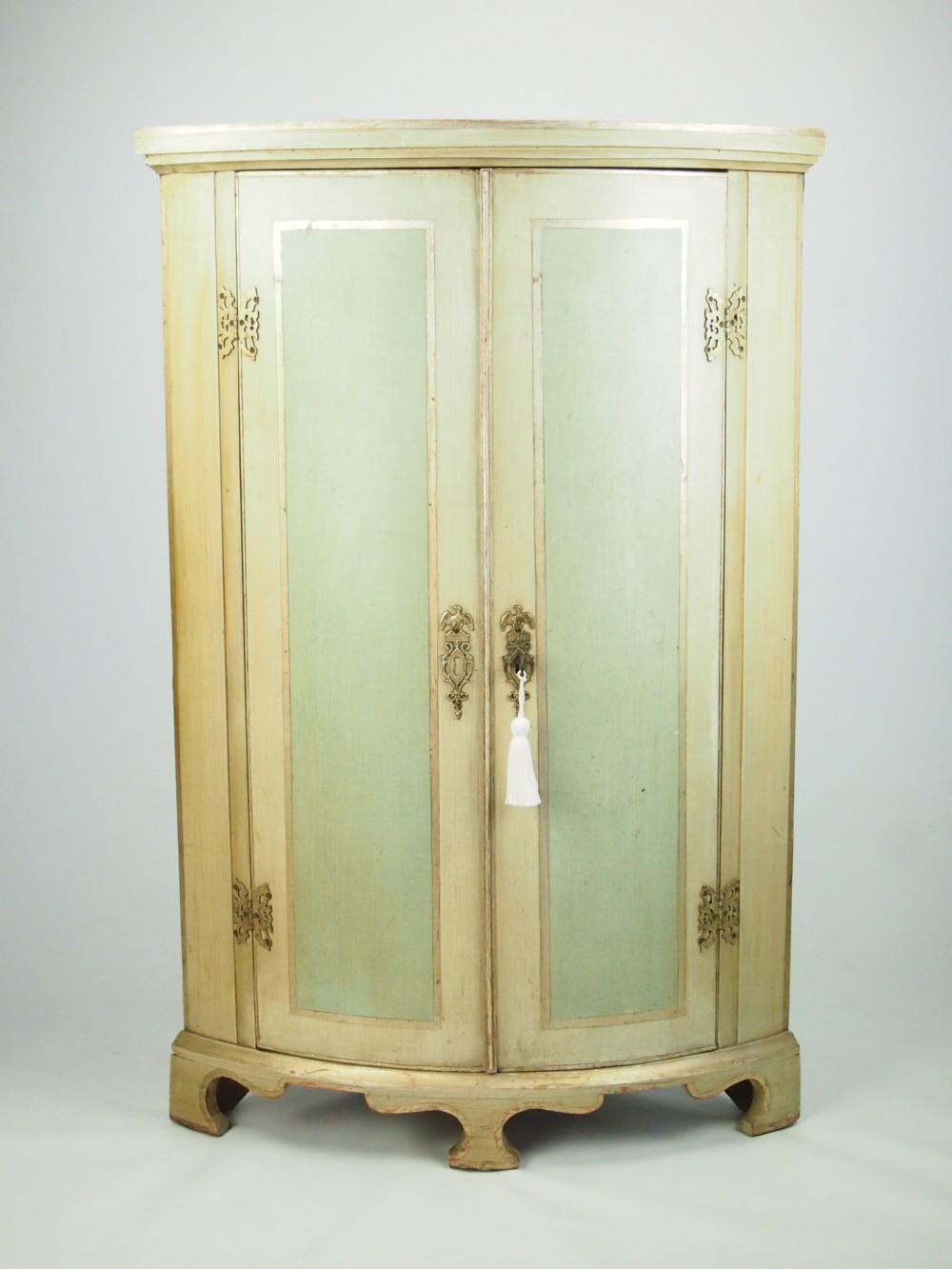 Antique 19th Century and Later Painted Standing Corner Cupboard