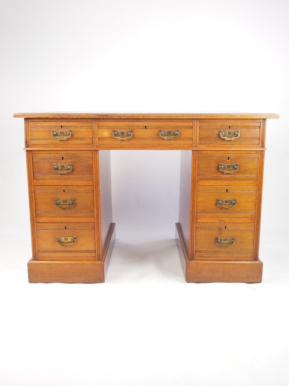 Small Antique Victorian Oak Lady's Pedestal Desk