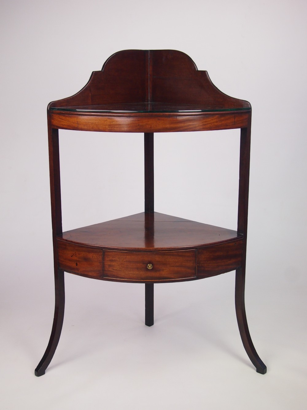 Antique George III Mahogany Bow Fronted Wash Stand