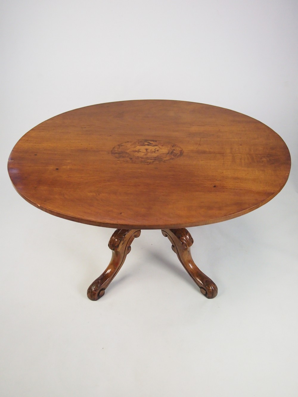 Large Oval Coffee Table with Victorian Top and Base