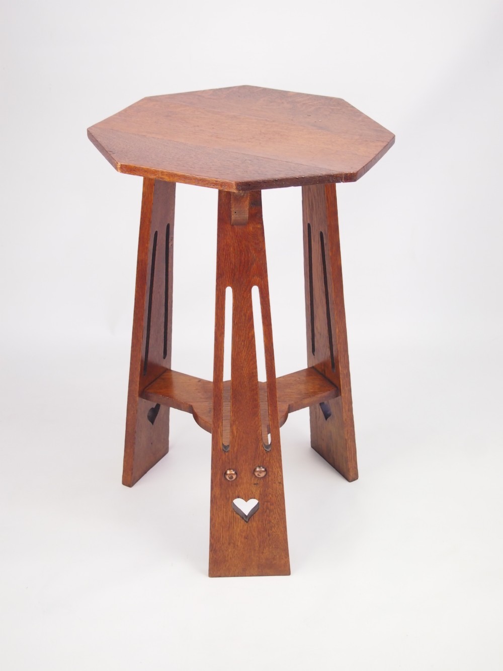 Antique Edwardian Arts and Crafts Oak Lamp Table