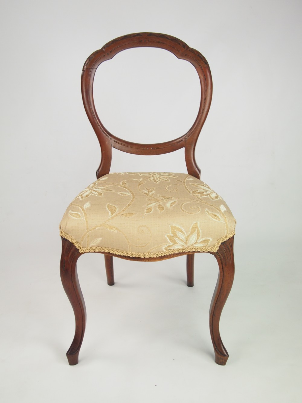 Antique Victorian Walnut Balloon Back Chair